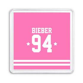 Магнит 55*55 с принтом Bieber Team Pink в Белгороде, Пластик | Размер: 65*65 мм; Размер печати: 55*55 мм | Тематика изображения на принте: bieber | justin bieber | бибер | джастин бибер