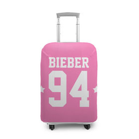 Чехол для чемодана 3D с принтом Bieber Team Pink в Белгороде, 86% полиэфир, 14% спандекс | двустороннее нанесение принта, прорези для ручек и колес | Тематика изображения на принте: bieber | justin bieber | бибер | джастин бибер