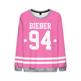 Мужской свитшот 3D с принтом Bieber Team Pink в Белгороде, 100% полиэстер с мягким внутренним слоем | круглый вырез горловины, мягкая резинка на манжетах и поясе, свободная посадка по фигуре | bieber | justin bieber | бибер | джастин бибер