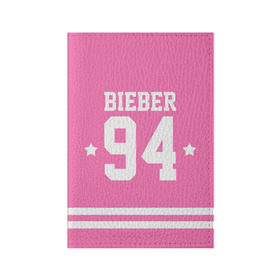 Обложка для паспорта матовая кожа с принтом Bieber Team Pink в Белгороде, натуральная матовая кожа | размер 19,3 х 13,7 см; прозрачные пластиковые крепления | Тематика изображения на принте: bieber | justin bieber | бибер | джастин бибер