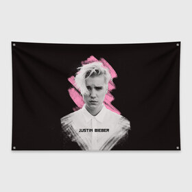 Флаг-баннер с принтом Justin Bieber Pink splash в Белгороде, 100% полиэстер | размер 67 х 109 см, плотность ткани — 95 г/м2; по краям флага есть четыре люверса для крепления | bieber | justin bieber | бибер | джастин бибер