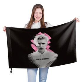 Флаг 3D с принтом Justin Bieber / Pink splash в Белгороде, 100% полиэстер | плотность ткани — 95 г/м2, размер — 67 х 109 см. Принт наносится с одной стороны | bieber | justin bieber | бибер | джастин бибер