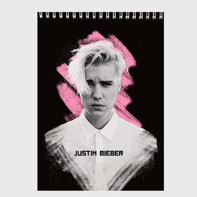 Скетчбук с принтом Justin Bieber Pink splash в Белгороде, 100% бумага
 | 48 листов, плотность листов — 100 г/м2, плотность картонной обложки — 250 г/м2. Листы скреплены сверху удобной пружинной спиралью | Тематика изображения на принте: bieber | justin bieber | бибер | джастин бибер