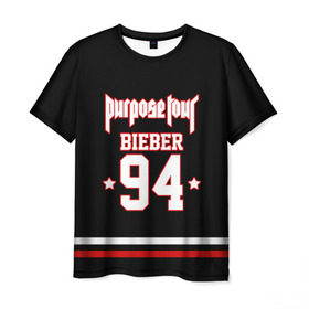 Мужская футболка 3D с принтом Bieber Team Black в Белгороде, 100% полиэфир | прямой крой, круглый вырез горловины, длина до линии бедер | bieber | justin bieber | бибер | джастин бибер