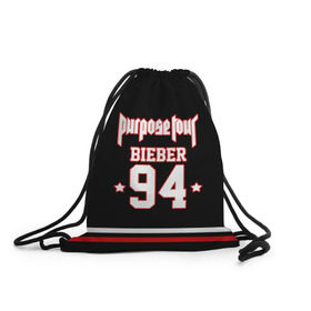 Рюкзак-мешок 3D с принтом Bieber Team Black в Белгороде, 100% полиэстер | плотность ткани — 200 г/м2, размер — 35 х 45 см; лямки — толстые шнурки, застежка на шнуровке, без карманов и подкладки | bieber | justin bieber | бибер | джастин бибер