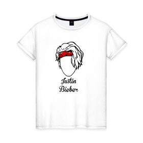 Женская футболка хлопок с принтом Justin Bieber в Белгороде, 100% хлопок | прямой крой, круглый вырез горловины, длина до линии бедер, слегка спущенное плечо | bieber | justin bieber | бибер | джастин бибер
