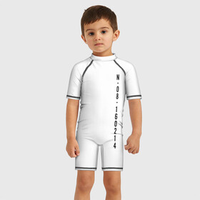 Детский купальный костюм 3D с принтом BTS SAVE ME JUNGKOOK _white в Белгороде, Полиэстер 85%, Спандекс 15% | застежка на молнии на спине | bangtan boys | bts | бантаны бтс