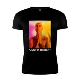 Мужская футболка премиум с принтом Bieber Star в Белгороде, 92% хлопок, 8% лайкра | приталенный силуэт, круглый вырез ворота, длина до линии бедра, короткий рукав | bieber | justin bieber | бибер | джастин бибер