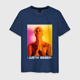 Мужская футболка хлопок с принтом Bieber Star в Белгороде, 100% хлопок | прямой крой, круглый вырез горловины, длина до линии бедер, слегка спущенное плечо. | bieber | justin bieber | бибер | джастин бибер