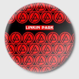 Значок с принтом LINKIN PARK 2018 MUSIC STYLE в Белгороде,  металл | круглая форма, металлическая застежка в виде булавки | linkin park | logo | music | pop | rock | альтернатива | металл | музыка | музыкальный | поп | рок