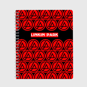 Тетрадь с принтом LINKIN PARK 2018 MUSIC STYLE в Белгороде, 100% бумага | 48 листов, плотность листов — 60 г/м2, плотность картонной обложки — 250 г/м2. Листы скреплены сбоку удобной пружинной спиралью. Уголки страниц и обложки скругленные. Цвет линий — светло-серый
 | linkin park | logo | music | pop | rock | альтернатива | металл | музыка | музыкальный | поп | рок