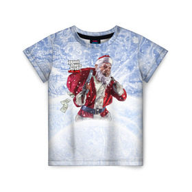 Детская футболка 3D с принтом GTA 5 Online в Белгороде, 100% гипоаллергенный полиэфир | прямой крой, круглый вырез горловины, длина до линии бедер, чуть спущенное плечо, ткань немного тянется | auto | christmas | dead | grand | gta | gta5 | new | rdr | red | redemption | rockstar | theft | year | гта | дед мороз | клаус | нг | новый год | санта