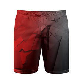 Мужские шорты 3D спортивные с принтом GRAY&RED MIRROR ABSTRACT в Белгороде,  |  | 