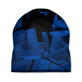 Шапка 3D с принтом Abstract blue collection в Белгороде, 100% полиэстер | универсальный размер, печать по всей поверхности изделия | abstraction | geometry | абстракция | геометрия | грань | краски | кубик | кубики | линии | мозаика | разноцветные | ребро | текстура | тени | узор