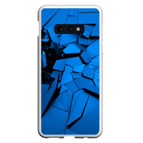 Чехол для Samsung S10E с принтом Carbon abstraction BLUE в Белгороде, Силикон | Область печати: задняя сторона чехла, без боковых панелей | Тематика изображения на принте: abstraction | geometry | абстракция | геометрия | грань | краски | кубик | кубики | линии | мозаика | разноцветные | ребро | текстура | тени | узор