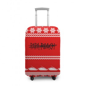 Чехол для чемодана 3D с принтом Праздничный Papa Roach в Белгороде, 86% полиэфир, 14% спандекс | двустороннее нанесение принта, прорези для ручек и колес | 