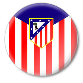 Значок с принтом Atletico Madrid в Белгороде,  металл | круглая форма, металлическая застежка в виде булавки | Тематика изображения на принте: 