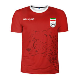 Мужская футболка 3D спортивная с принтом Иран, форма в Белгороде, 100% полиэстер с улучшенными характеристиками | приталенный силуэт, круглая горловина, широкие плечи, сужается к линии бедра | Тематика изображения на принте: fifa | леопард | фифа | флаг | чемпионат мира