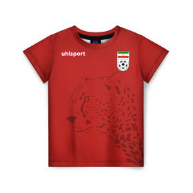 Детская футболка 3D с принтом Иран, форма в Белгороде, 100% гипоаллергенный полиэфир | прямой крой, круглый вырез горловины, длина до линии бедер, чуть спущенное плечо, ткань немного тянется | fifa | леопард | фифа | флаг | чемпионат мира