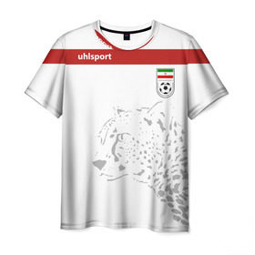 Мужская футболка 3D с принтом Иран, форма в Белгороде, 100% полиэфир | прямой крой, круглый вырез горловины, длина до линии бедер | Тематика изображения на принте: fifa | леопард | фифа | чемпионат мира