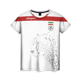 Женская футболка 3D с принтом Иран, форма в Белгороде, 100% полиэфир ( синтетическое хлопкоподобное полотно) | прямой крой, круглый вырез горловины, длина до линии бедер | fifa | леопард | фифа | чемпионат мира