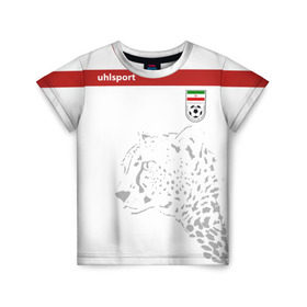 Детская футболка 3D с принтом Иран, форма в Белгороде, 100% гипоаллергенный полиэфир | прямой крой, круглый вырез горловины, длина до линии бедер, чуть спущенное плечо, ткань немного тянется | fifa | леопард | фифа | чемпионат мира