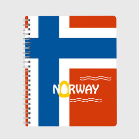 Тетрадь с принтом Норвегия в Белгороде, 100% бумага | 48 листов, плотность листов — 60 г/м2, плотность картонной обложки — 250 г/м2. Листы скреплены сбоку удобной пружинной спиралью. Уголки страниц и обложки скругленные. Цвет линий — светло-серый
 | europe | norway | европа | норвегия | путешествие | флаг