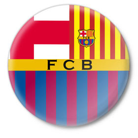 Значок с принтом FC Barcelona в Белгороде,  металл | круглая форма, металлическая застежка в виде булавки | barcelona | football | logo | spain | sport | арт | барселона | испания | лига | лого | спорт | текстура | фк | футбол | футбольный клуб | эмблема