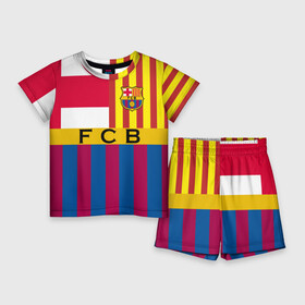 Детский костюм с шортами 3D с принтом FC Barcelona в Белгороде,  |  | Тематика изображения на принте: barcelona | football | logo | spain | sport | арт | барселона | испания | лига | лого | спорт | текстура | фк | футбол | футбольный клуб | эмблема