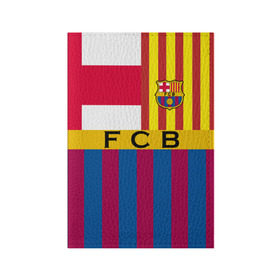 Обложка для паспорта матовая кожа с принтом FC Barcelona в Белгороде, натуральная матовая кожа | размер 19,3 х 13,7 см; прозрачные пластиковые крепления | Тематика изображения на принте: barcelona | football | logo | spain | sport | арт | барселона | испания | лига | лого | спорт | текстура | фк | футбол | футбольный клуб | эмблема