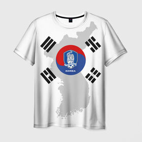 Мужская футболка 3D с принтом Республика Корея, форма в Белгороде, 100% полиэфир | прямой крой, круглый вырез горловины, длина до линии бедер | fc |   сборная | республика корея | спорт | спортивные | фк | футбол | футбольный клуб