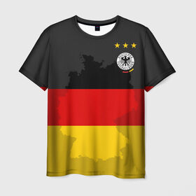 Мужская футболка 3D с принтом Германия, форма в Белгороде, 100% полиэфир | прямой крой, круглый вырез горловины, длина до линии бедер | fc |  сборная | германия | спорт | спортивные | фк | футбол | футбольный клуб