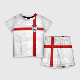 Детский костюм с шортами 3D с принтом Англия, форма в Белгороде,  |  | fc |   сборная | англия | спорт | спортивные | фк | футбол | футбольный клуб