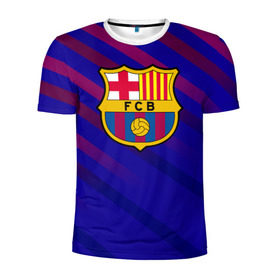 Мужская футболка 3D спортивная с принтом FC Barcelona в Белгороде, 100% полиэстер с улучшенными характеристиками | приталенный силуэт, круглая горловина, широкие плечи, сужается к линии бедра | Тематика изображения на принте: barcelona | football | logo | spain | sport | арт | барселона | испания | лига | лого | спорт | текстура | фк | футбол | футбольный клуб | эмблема