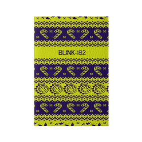Обложка для паспорта матовая кожа с принтом Blink-182 NEW YEAR COLLECTION в Белгороде, натуральная матовая кожа | размер 19,3 х 13,7 см; прозрачные пластиковые крепления | Тематика изображения на принте: 