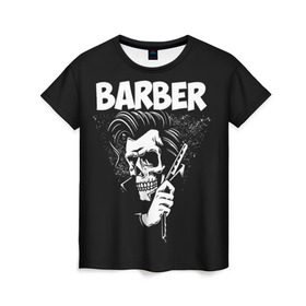 Женская футболка 3D с принтом БАРБЕР 2-х сторонняя в Белгороде, 100% полиэфир ( синтетическое хлопкоподобное полотно) | прямой крой, круглый вырез горловины, длина до линии бедер | barbershop | барбер | барбершоп
