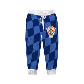 Детские брюки 3D с принтом Хорватия, форма в Белгороде, 100% полиэстер | манжеты по низу, эластичный пояс регулируется шнурком, по бокам два кармана без застежек, внутренняя часть кармана из мелкой сетки | croatia | fc | fifa | football | national team | uniform | сборная | фифа | фк | форма | футбол | хорватия