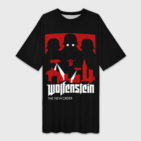 Платье-футболка 3D с принтом Wolfenstein в Белгороде,  |  | bj | castle | colossus | new order | old blood | wolfenstein | би джей | блаcковиц | блажкович | блацкович | вольфенштайн | вольфенштейн | вульфенштайн | вульфенштейн | уильям