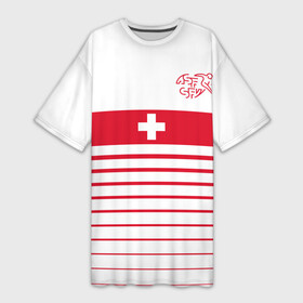 Платье-футболка 3D с принтом Швейцария, форма в Белгороде,  |  | fc | спорт | спортивные | фк | футбол | футбольный клуб | швейцария