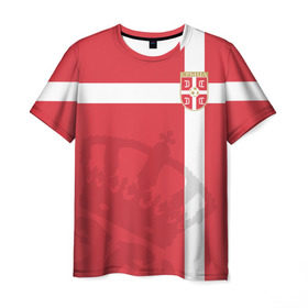 Мужская футболка 3D с принтом Сербия, форма в Белгороде, 100% полиэфир | прямой крой, круглый вырез горловины, длина до линии бедер | Тематика изображения на принте: fc | сербия | спорт | спортивные | фк | футбол | футбольный клуб