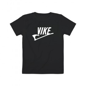 Детская футболка хлопок с принтом Vike в Белгороде, 100% хлопок | круглый вырез горловины, полуприлегающий силуэт, длина до линии бедер | vikings | викинги