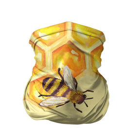 Бандана-труба 3D с принтом Любители меда в Белгороде, 100% полиэстер, ткань с особыми свойствами — Activecool | плотность 150‒180 г/м2; хорошо тянется, но сохраняет форму | крылья | мед | насекомое | полет | природа | пчелы | улей | цветное | яркое