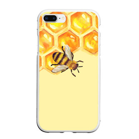 Чехол для iPhone 7Plus/8 Plus матовый с принтом Любители меда в Белгороде, Силикон | Область печати: задняя сторона чехла, без боковых панелей | крылья | мед | насекомое | полет | природа | пчелы | улей | цветное | яркое
