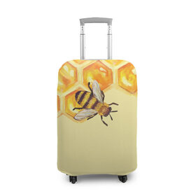 Чехол для чемодана 3D с принтом Любители меда в Белгороде, 86% полиэфир, 14% спандекс | двустороннее нанесение принта, прорези для ручек и колес | крылья | мед | насекомое | полет | природа | пчелы | улей | цветное | яркое