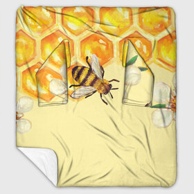 Плед с рукавами с принтом Любители меда в Белгороде, 100% полиэстер | Закругленные углы, все края обработаны. Ткань не мнется и не растягивается. Размер 170*145 | Тематика изображения на принте: крылья | мед | насекомое | полет | природа | пчелы | улей | цветное | яркое