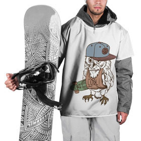 Накидка на куртку 3D с принтом Скейтер в Белгороде, 100% полиэстер |  | Тематика изображения на принте: арт | белый | мульт | новинки | прикольный | птица | рисунок | сова | филин | черный