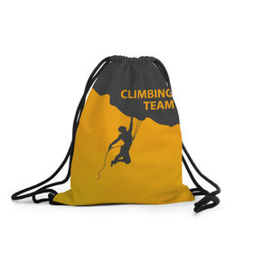 Рюкзак-мешок 3D с принтом climbing в Белгороде, 100% полиэстер | плотность ткани — 200 г/м2, размер — 35 х 45 см; лямки — толстые шнурки, застежка на шнуровке, без карманов и подкладки | adrenaline | extreme | hiking | mountaineering | mountains | risk | rock climb | rocks | sport | адреналин | альпинизм | высота | горы | риск | скалолазание | скалы | спорт | туризм | экстрим