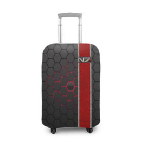 Чехол для чемодана 3D с принтом N7 в Белгороде, 86% полиэфир, 14% спандекс | двустороннее нанесение принта, прорези для ручек и колес | Тематика изображения на принте: n7 | броня | игры | костюм | логотип