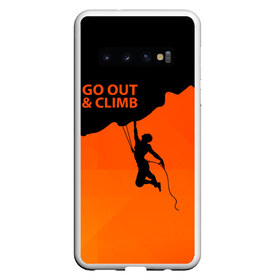 Чехол для Samsung Galaxy S10 с принтом climbing в Белгороде, Силикон | Область печати: задняя сторона чехла, без боковых панелей | adrenaline | extreme | hiking | mountaineering | mountains | risk | rock climb | rocks | sport | адреналин | альпинизм | высота | горы | риск | скалолазание | скалы | спорт | туризм | экстрим