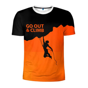 Мужская футболка 3D спортивная с принтом climbing в Белгороде, 100% полиэстер с улучшенными характеристиками | приталенный силуэт, круглая горловина, широкие плечи, сужается к линии бедра | adrenaline | extreme | hiking | mountaineering | mountains | risk | rock climb | rocks | sport | адреналин | альпинизм | высота | горы | риск | скалолазание | скалы | спорт | туризм | экстрим